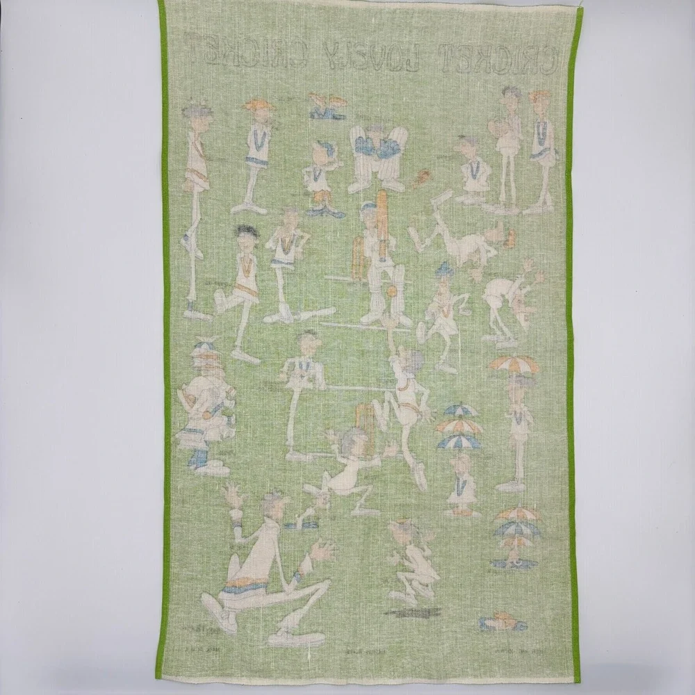 Vintage Richlin Cricket Lovely Cricket Tea Towel Terry T Burton Green UK RL475